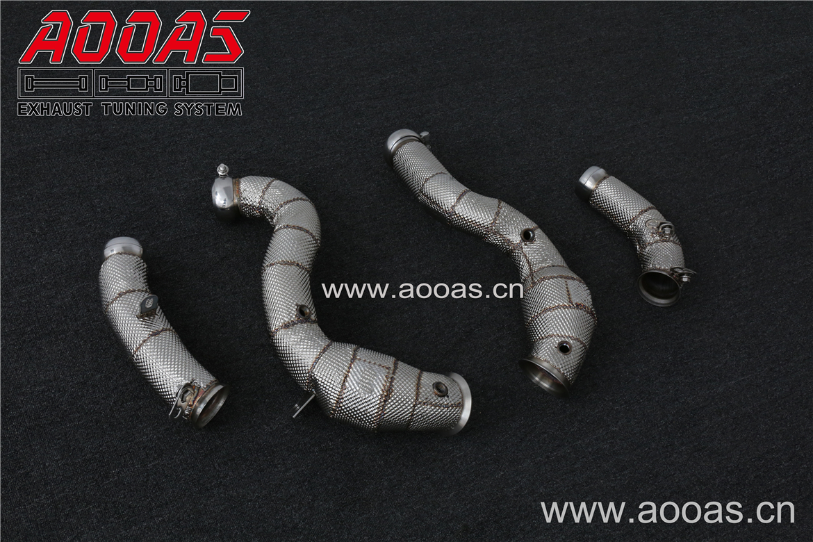 Benz e63s   All SS304 / Cat Downpipe With Heat Shield 
